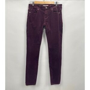 Cabi Burgundy Corduroy Low Rise Stretch Skinny‎ Pants